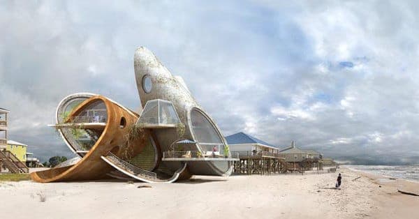arquitectura virtual en la playa