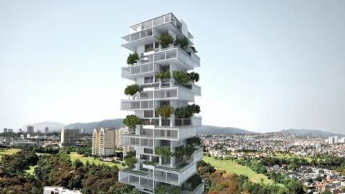 torre viviendas con jardín en méjico