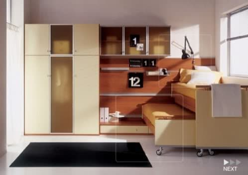 dormitorio-juvenil-3 camas literas modernas con ruedas