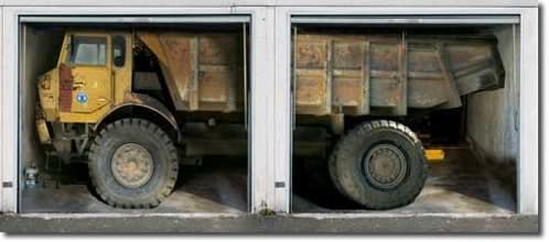 camion para dos puertas de garaje