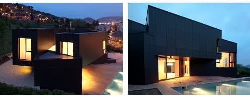 vistas exteriores moderna vivienda paneles composite