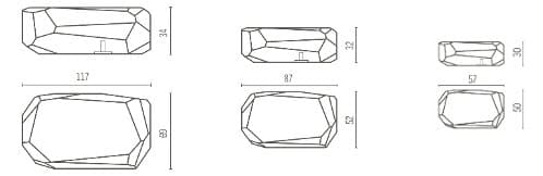 dimensiones-lampara tres tamaños para la lámpara meteorito kriptonita