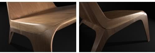 detalles de la silla en madera de nogal JFK