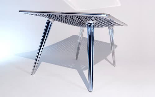 mesa futurista de aluminio