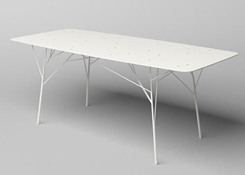 mesas de comedor de acero y tablero de aluminio