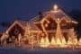 La casa y las luces de Navidad