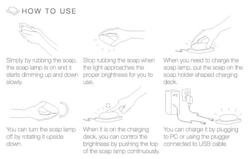 manual de uso lámpara Soap