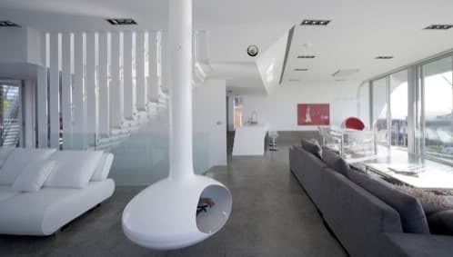 interior casa moderna y futurista en Sydney