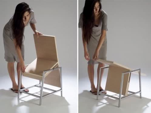 silla que se convierte en mesa