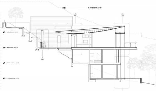 seccion casa lujo construida en ladera