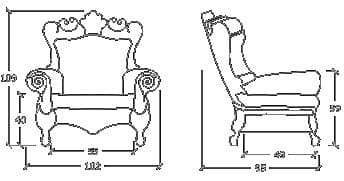 dimensiones-sillon-jardin diseño BARROCO