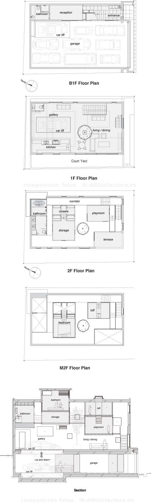 planos y seccion casa-kre