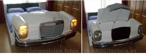 cama con la forma de un coche mercedes benz