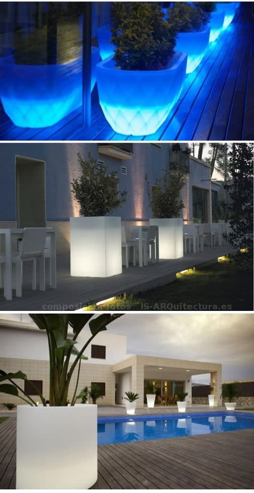 maceteros-luminosos-vondom para el jardín o patio