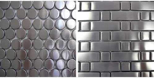 Azulejos cerámicos con revestimiento ACERO INOXIDABLE