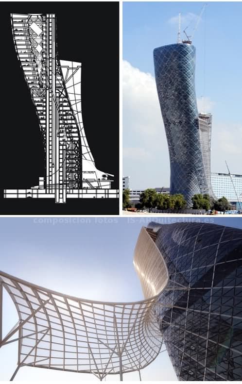 rascacielos inclinado Capital Gate en Abu Dhabi