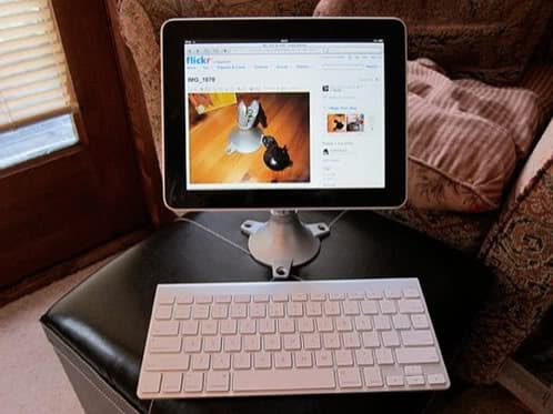 soporte HUM para el iPad con panavise, sugru y brazo de GPS