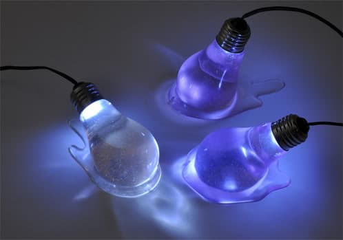 lampara led que parece bombilla derretida