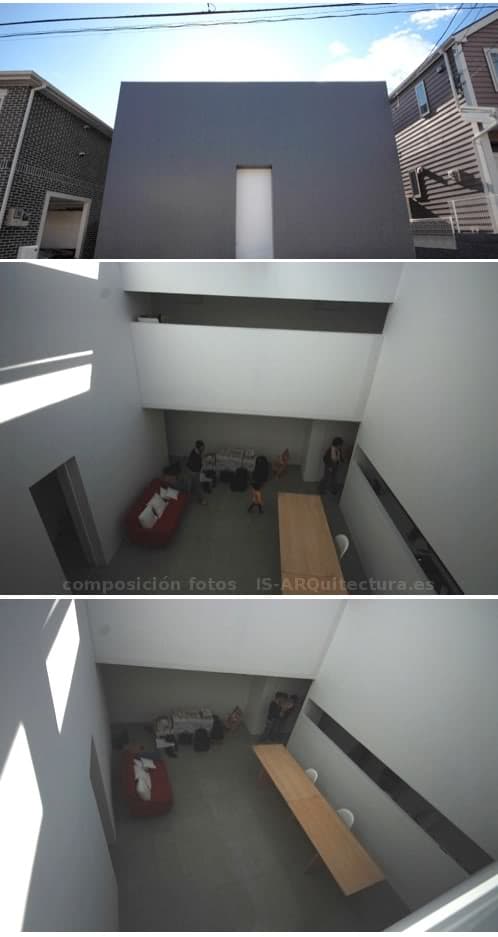 casa-cubo-Shinichi_Ogawa fachada y vacío interior