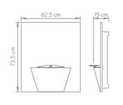 dibujo dimensiones chimenea Gaya