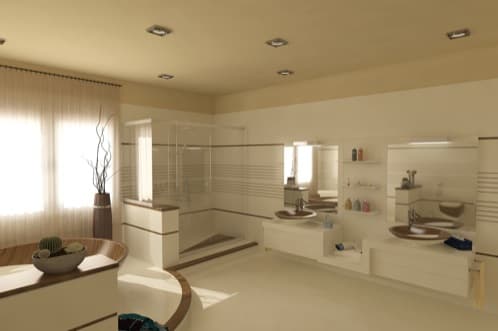 cuarto de baño-sanitarios-acrilico y madera