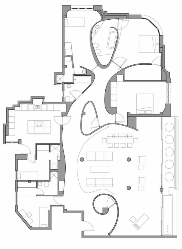 plano de planta de la reforma de apartamento Casa Serrano