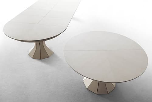 mesa redonda extensible de madera