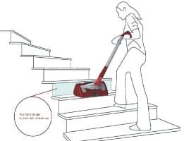 concepto de aspiradora para escaleras