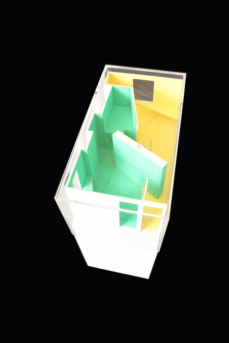 2_dormitorios_en_uno, imagen animada de pared-armario giratorio