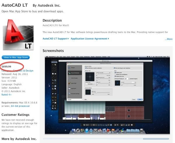 Autocad_LT-Mac a 900 dólares en el App Store americano