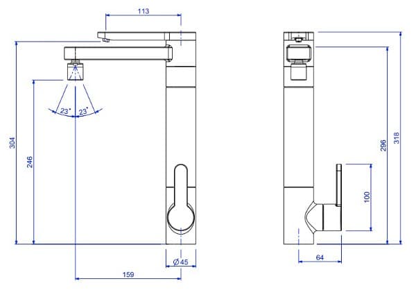 dimensiones-grifo-cocina-con-dispensador-agua-filtrada