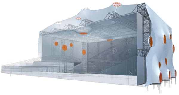 sección perspectiva de edificio tiro olímpico Londres2012