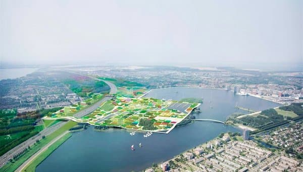 vista-aerea-ciudad-verde-MVRDV-Almere-Floriade-2022