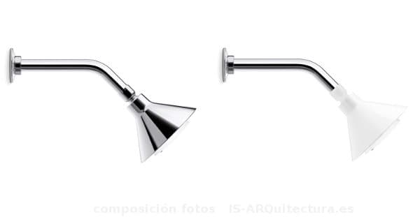 ducha-con-altavoz-Moxie, en acabado cromo y blanco