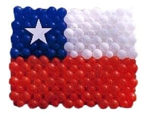 decorando con globos, una bander de Chile