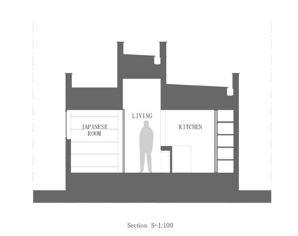 plano-seccion-Casa-sala-pasillo-central