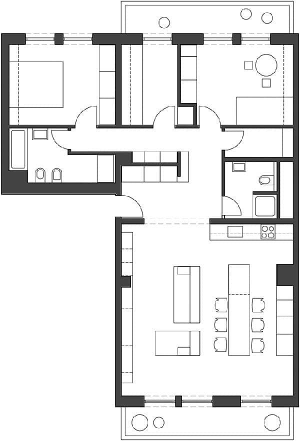planto-planta-Geometric-Residence-apartamento-Liubliana