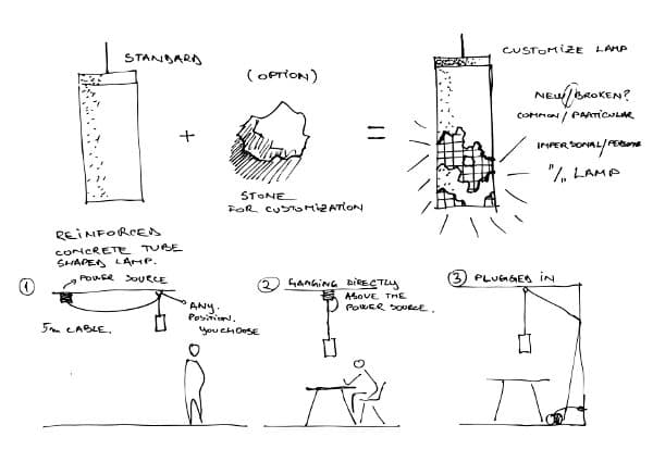 SLASH-lampara-hormigon-personalizable-bocetos-uso