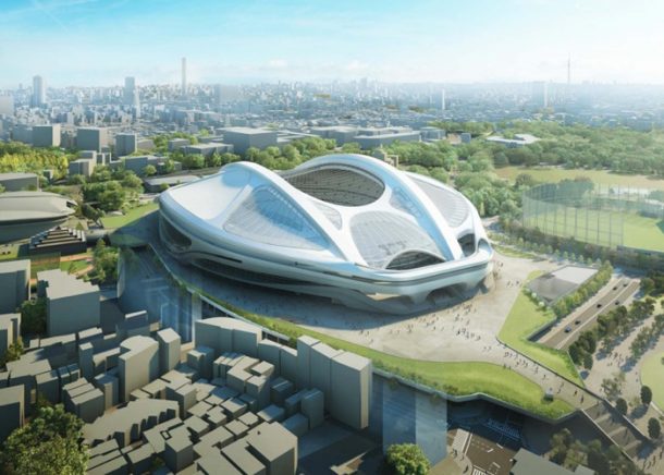exterior-Nuevo-diseño-Estadio-Olimpico-Tokio-vista-aérea