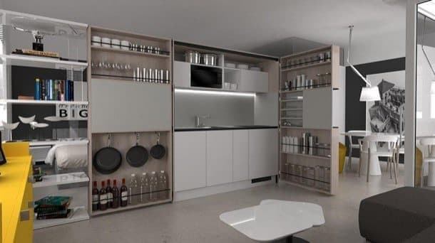 PIA: cocina compacta en un armario