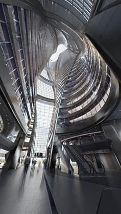 atrio rascacielos de oficinas Leeza Soho