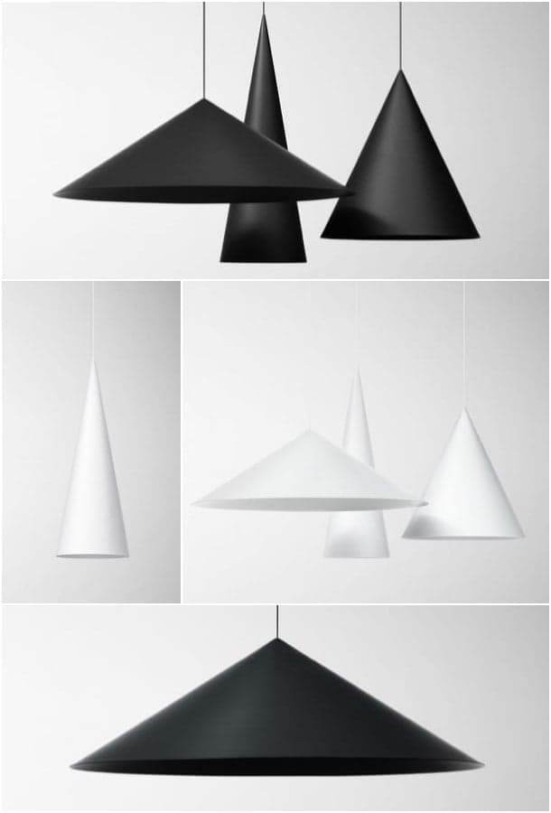 lamparas blancas y negras de aluminio