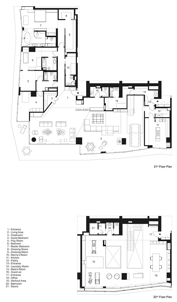 plano de plantas apartamento lujo Estambul