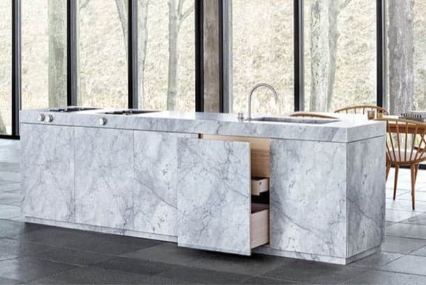 cocina de mármol de Carrara