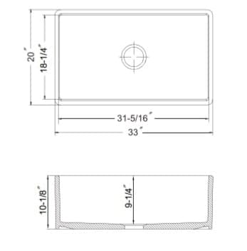 dimensiones fregadero ceramico Platus Houzer