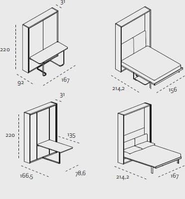 dimensions cama abatible Ulisse