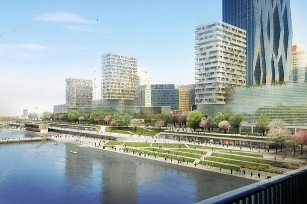 plan urbano junto al rio en Viena