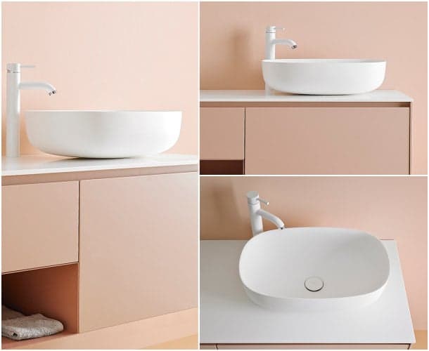 Ovalo-moderno lavabo corian