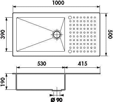 dimensiones fregadero OPUS