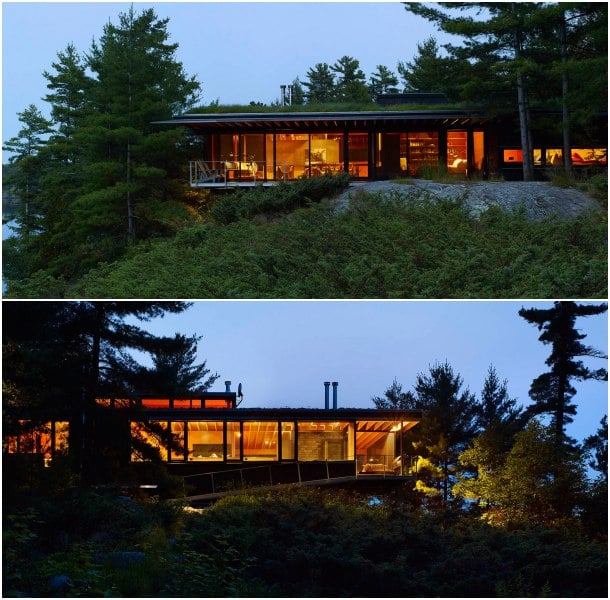 fachadas cabaña lago Huron